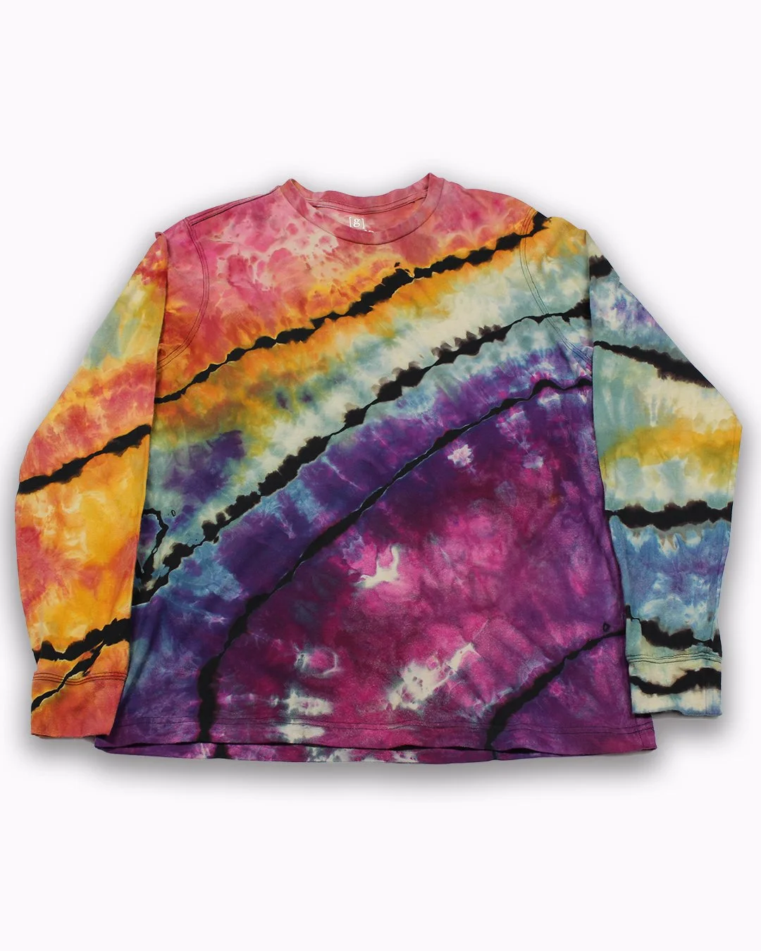 最終値下げ✩  color scheme long cuffs shirt Long Sleeve Adult Spiral Tie-Dye Graphic Tee - Size Small